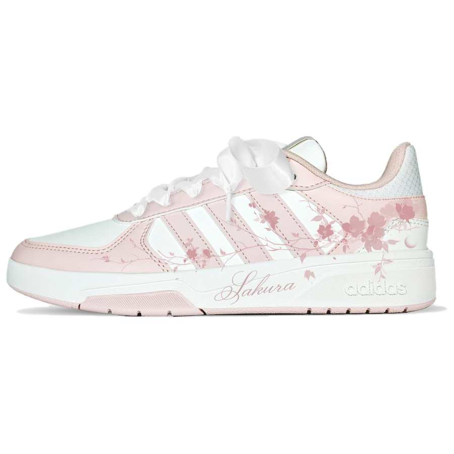 Adidas Adidas COURTBEAT First Sakura Synthetic Leather Slip Resistant Abrasion Resistant Low top Skateboard Shoes Unisex