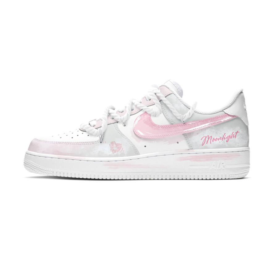 Nike Nike Air Force 1 Pink Cherry Blossom Cow Leather Slip Resistant Abrasion Resistant Low top Skateboard Shoes Unisex