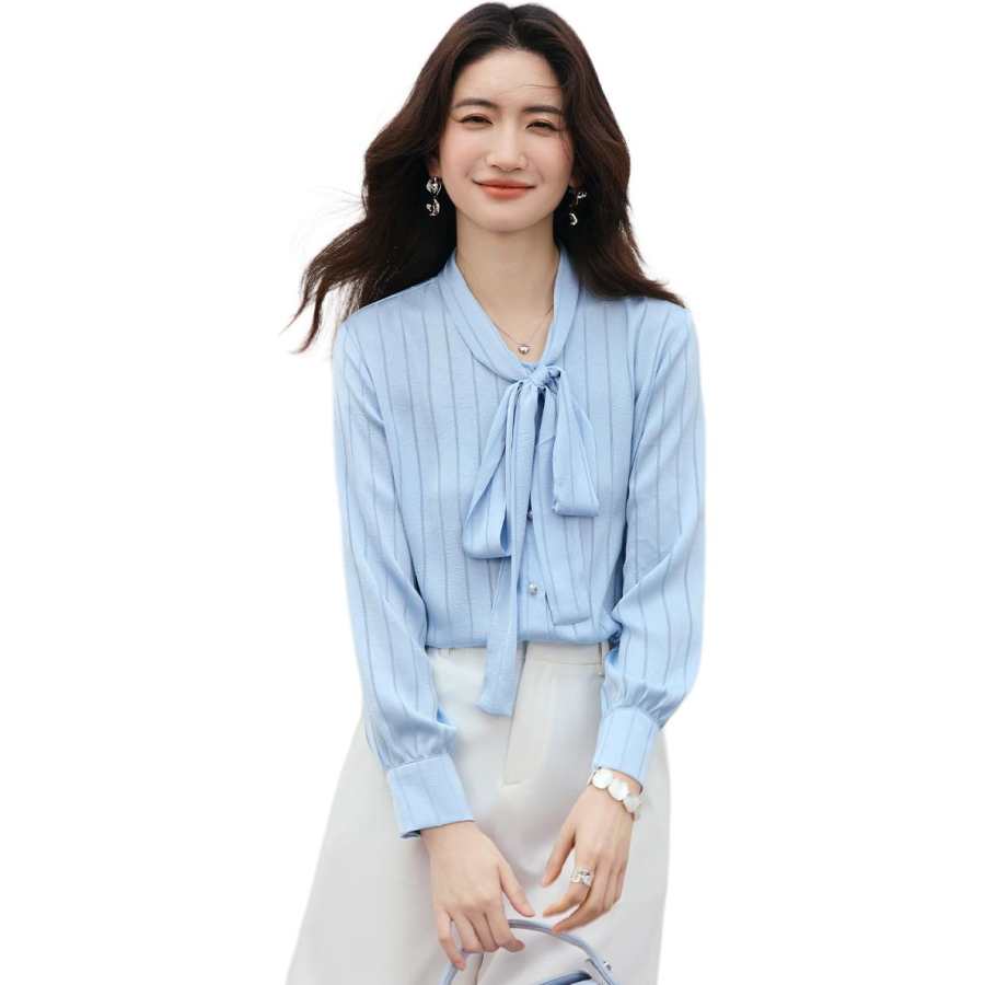 BALENO Shirts Women's Ribbon Collar