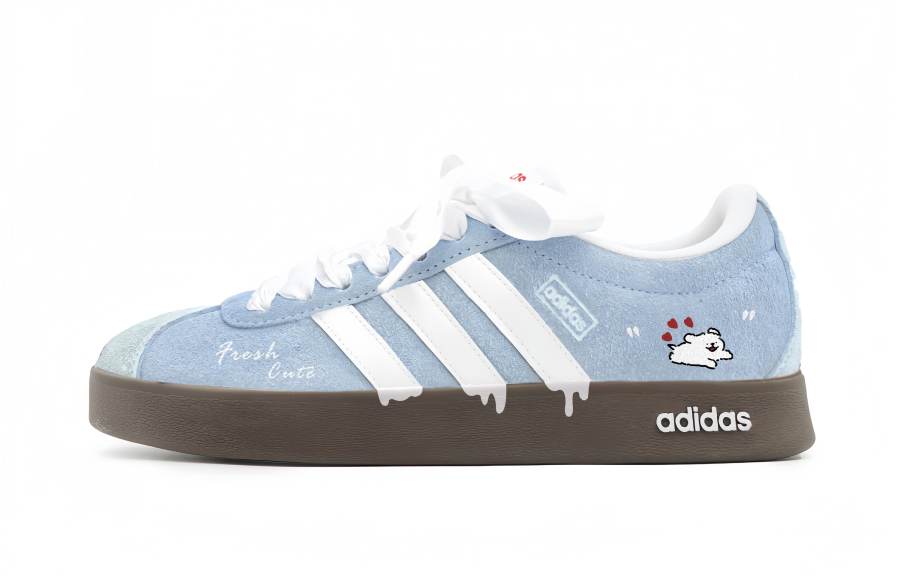 Adidas Adidas VL COURT 2.0 Maris Sal Puppy Synthetic Leather, Split Cow Leather Cushioning Abrasion Resistant Low top