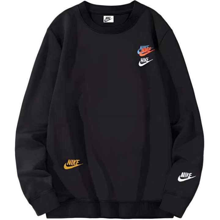 Nike Nike Embroidered Round Neck Pullover Sweaters Autumn Black