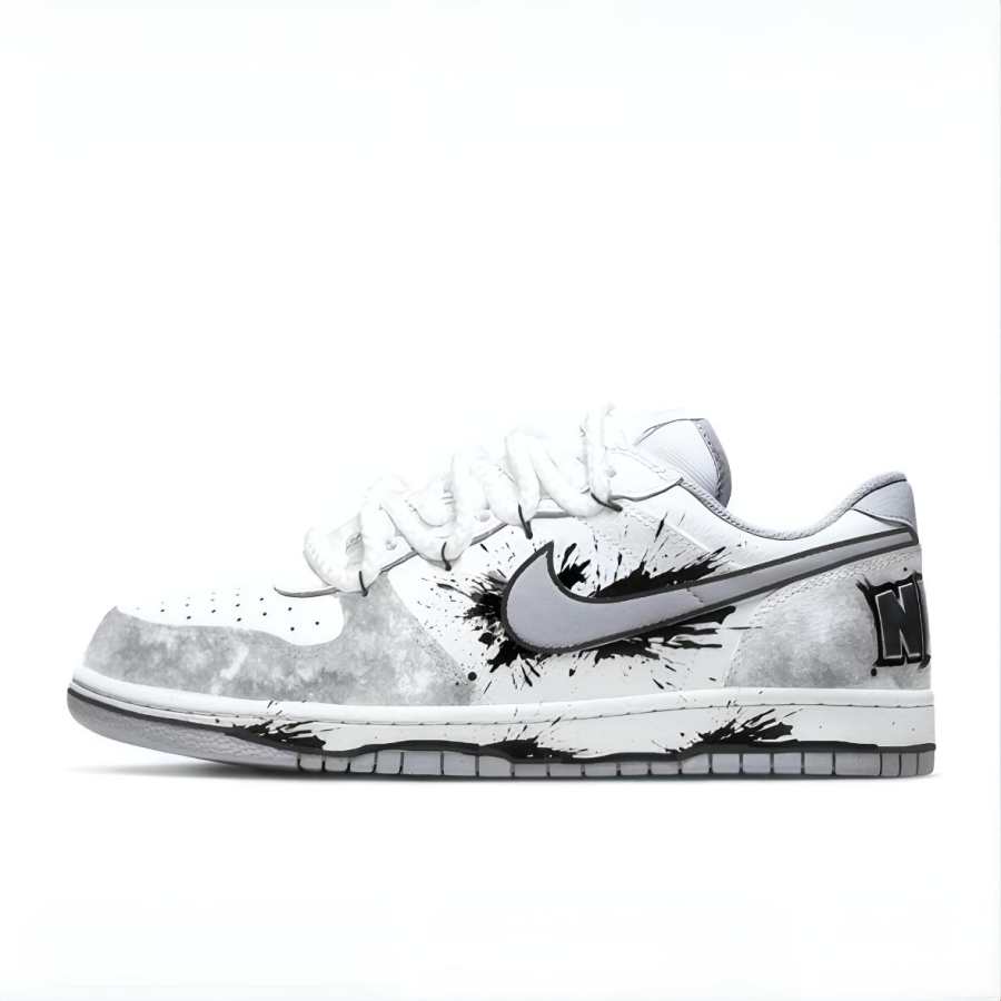 Nike Nike Big Abrasion Resistant Breathable Low top Skateboard Shoes Men's White Gray