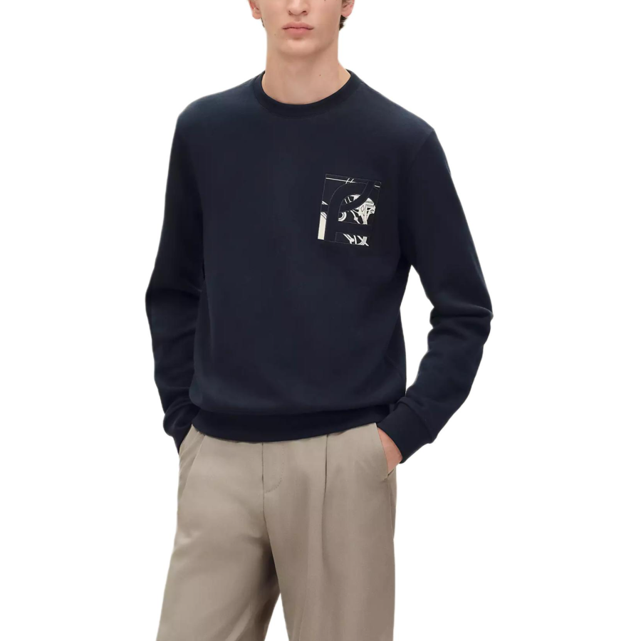 HERMES HERMES Sweatshirts Men's Blue Crew Neck Moderate