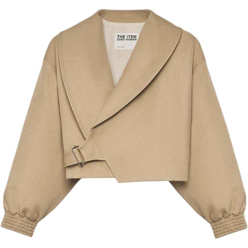 ZARA Jackets Women's Beige Lapel Moderate Other