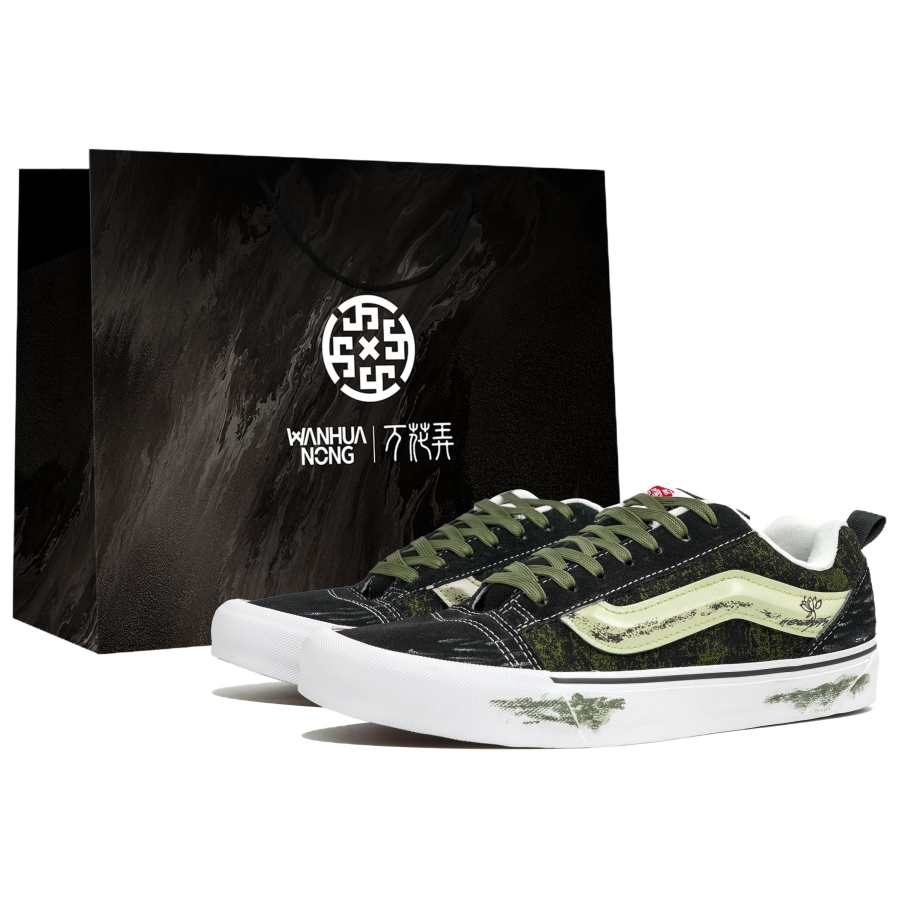 Vans Knu Skool Wan Hua Nong, Newborn, Shopping Bag Abrasion Resistant Low top Skateboard Shoes Unisex Green