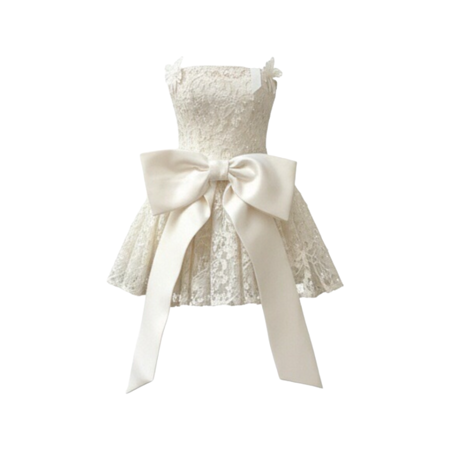 MTHE Sleeveless Dresses Women's Dress With Bowknot Boat Neck Moderate Short