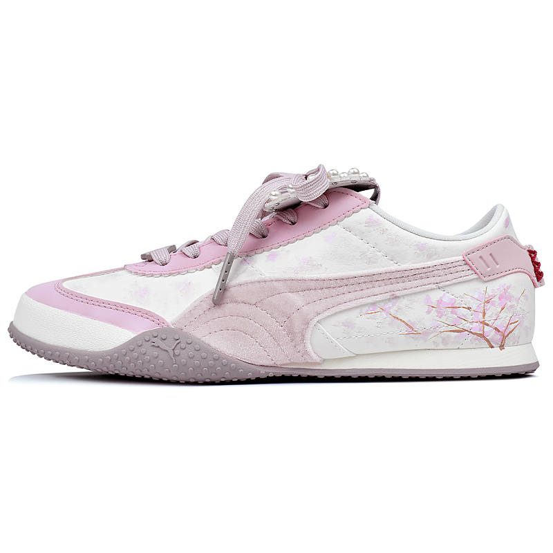 PUMA Bella UT Slip Resistant Abrasion Resistant Low top Casual Shoes Women's White Mist Pink