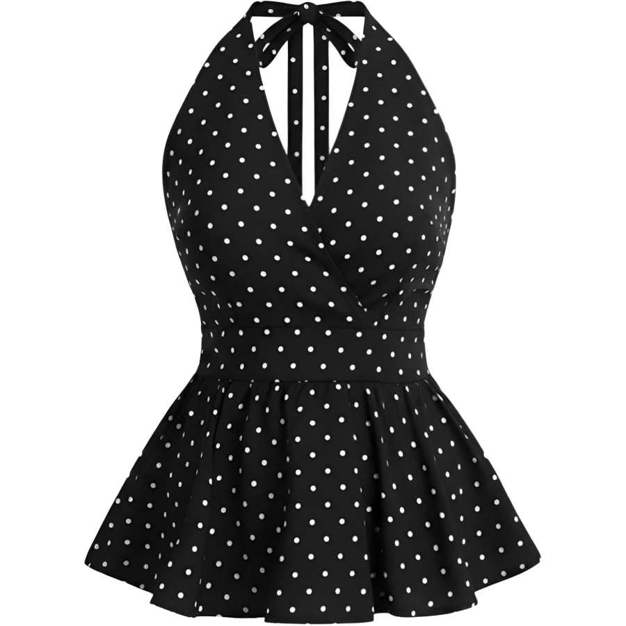 CHARM GLOW Camisoles Women's Black V Neck Thin Halter Neck