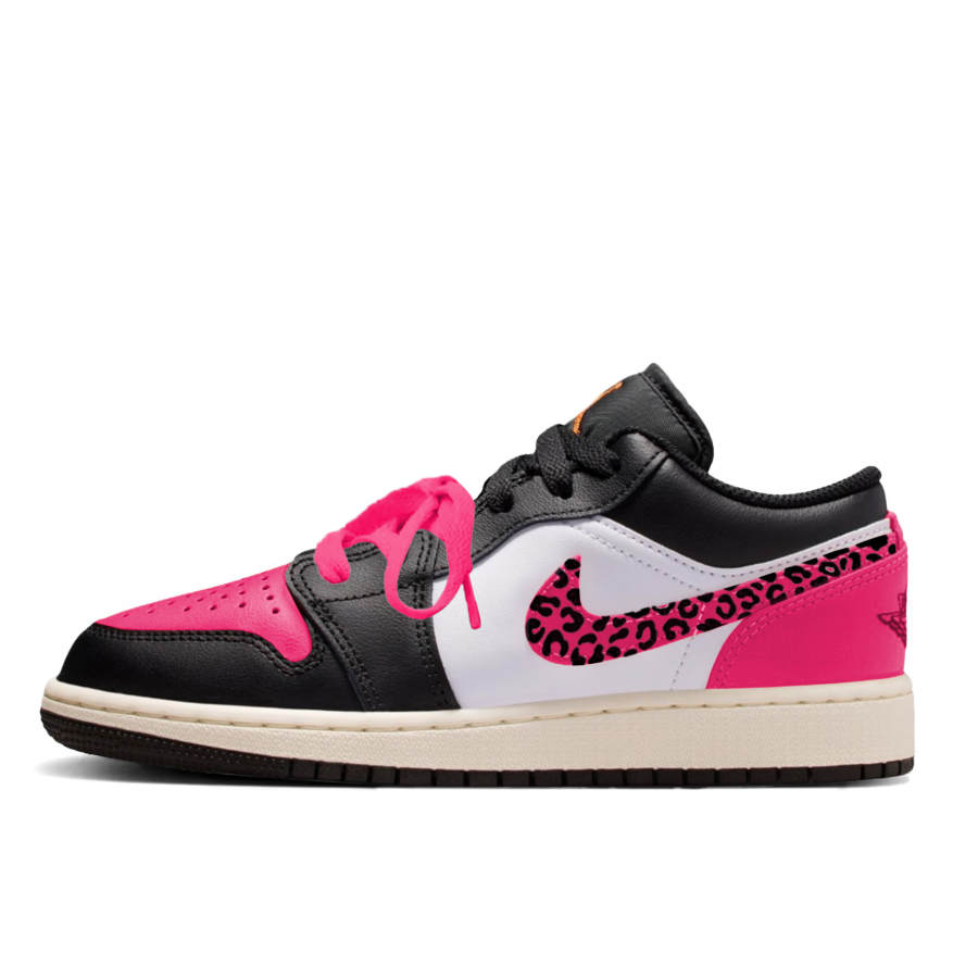 Jordan Jordan Air Jordan 1 Summer Rose Low top Children's Basketball Shoes Black White Pink Teenagers