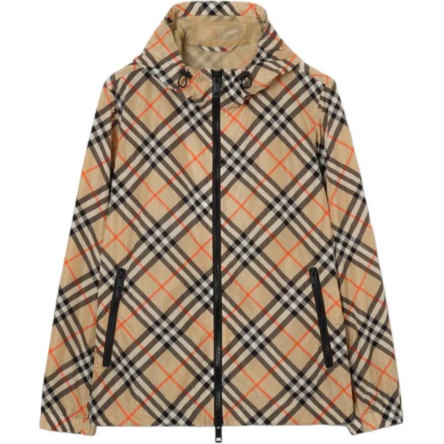 Burberry Jackets Men's Sandy Beige Hooded Moderate Other