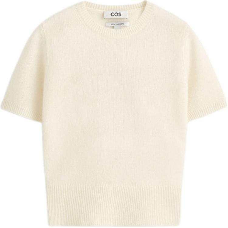 COS T Shirts Women's Cream Crew Neck