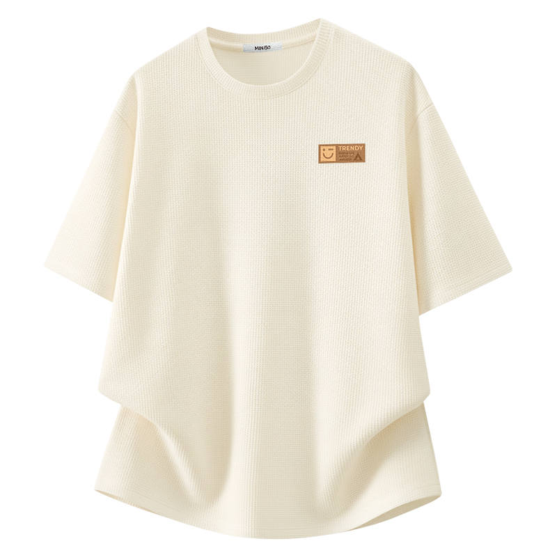 MINISO T Shirts Unisex Crew Neck Moderate Straight Fit