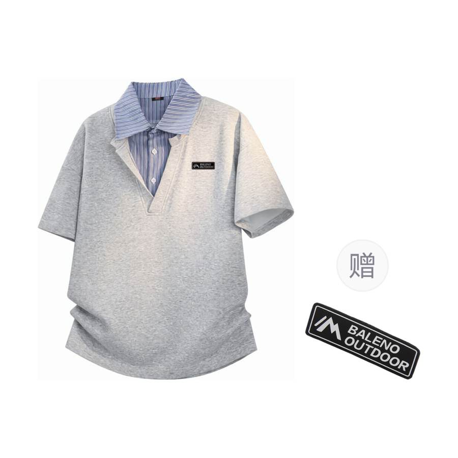 BALENO BALENO Polo Shirts Unisex Lapel Thin Mock Two Piece