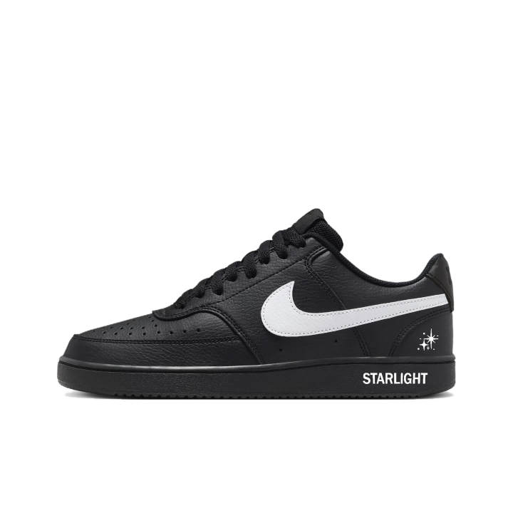 Nike Nike Court Vision Nightfall Starlight Leather Slip Resistant Abrasion Resistant Low top Skateboard Shoes Unisex Black
