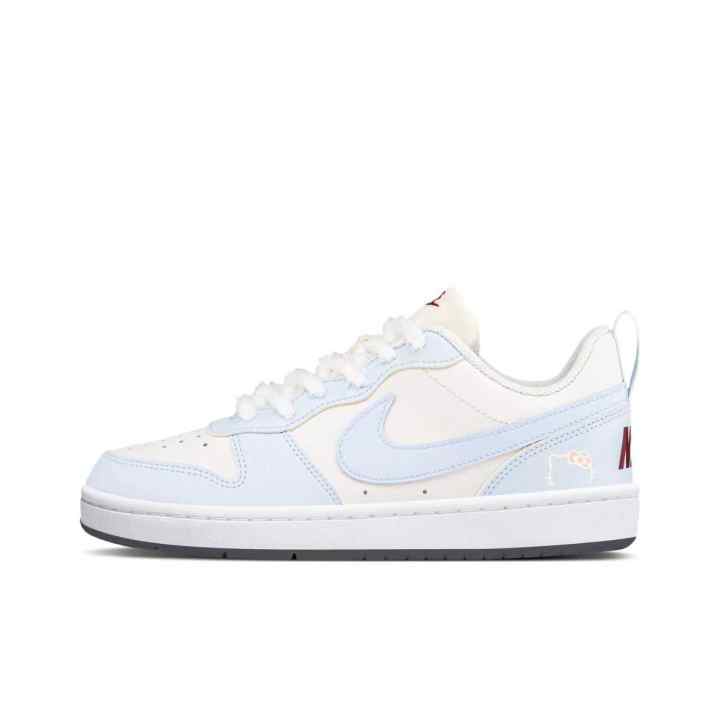 Nike Nike Court Borough Breathable Low top Skateboard Shoes Unisex Light Blue Yellow