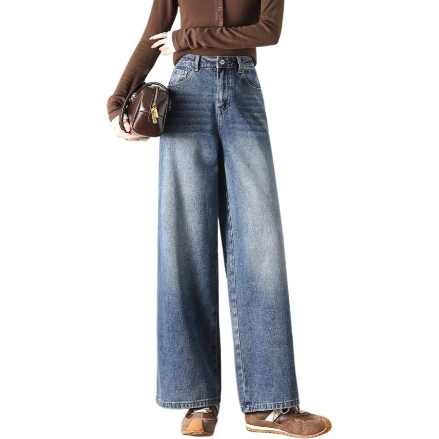 BALENO Jeans Women's Light Blue Moderate Wide Leg Pants