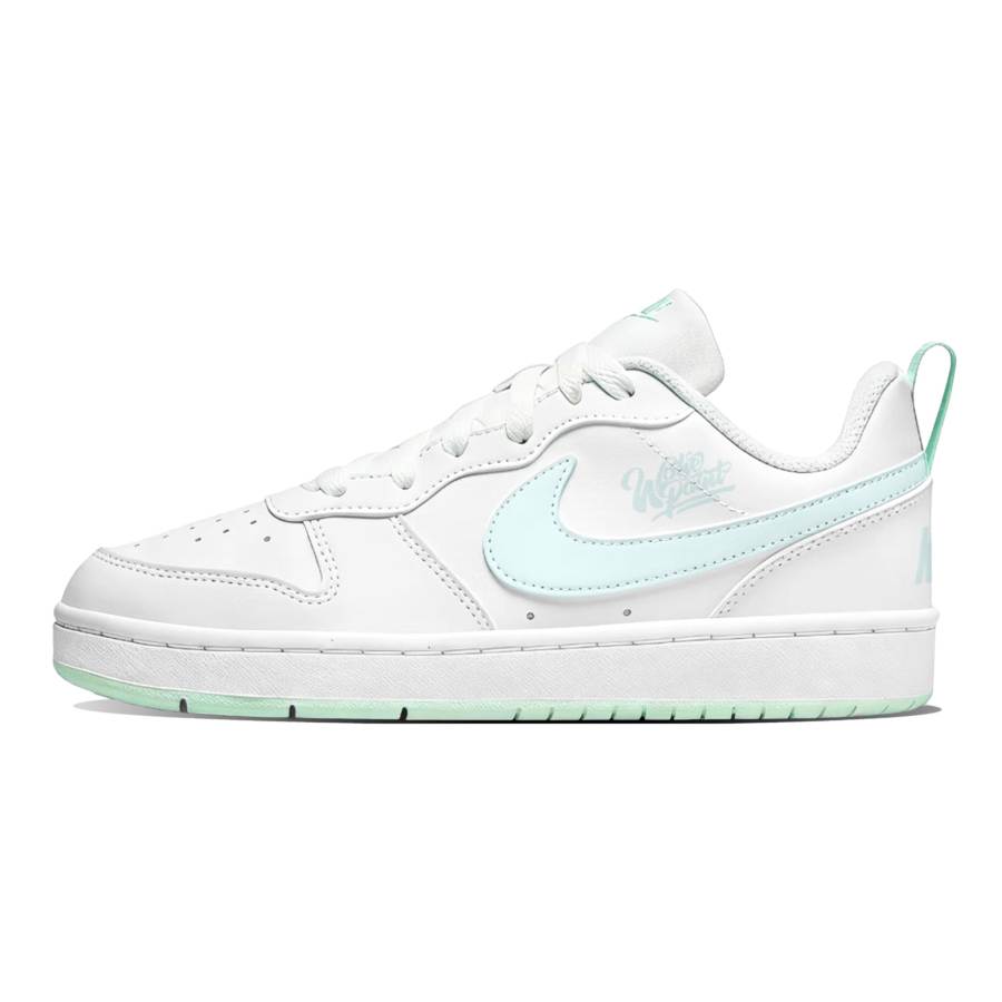 Nike Nike Court Borough Synthetic Leather Abrasion Resistant Slip Resistant Low top Skateboard Shoes Blue White Teenagers