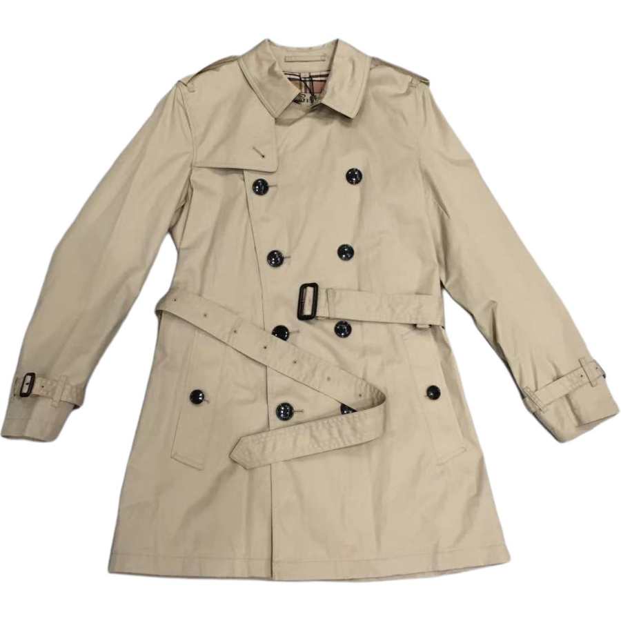 Burberry Trench Coats Men's Khaki Lapel Moderate