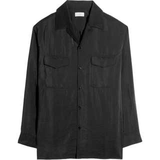 Lemaire Shirts Men's Black Lapel Moderate Other