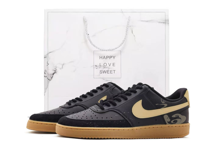 Nike Nike Court Vision Low top Skateboard Shoes Unisex Black Yellow