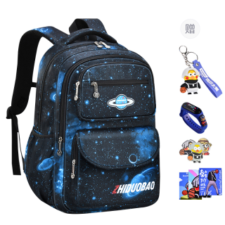 Zhiduobao Nylon Fabric Backpack Regular Unisex Black Blue/Dark Blue