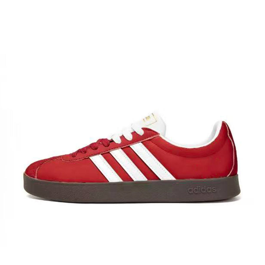 Adidas Adidas VL COURT 2.0 Red Flame, Sweet Style, Preppy Style Leather Low top Skateboard Shoes Unisex Red