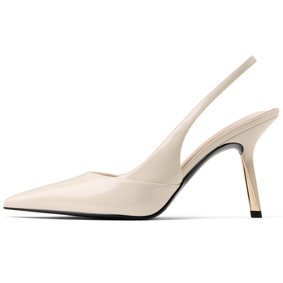 CHARLES&KEITH Small Ck Pu Slim Heel High Heels 9.3cm Women's