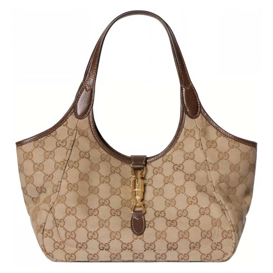 GUCCI GG Canvas One Shoulder Handbag Small Unisex Sand & Brown