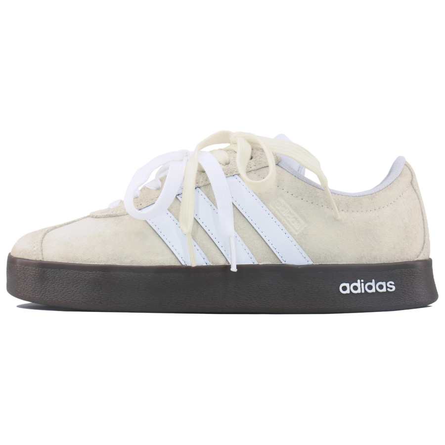 Adidas Adidas VL COURT 2.0 Lifestyle Cow Split Leather Abrasion Resistant Low top Skateboard Shoes Unisex Oat Beige