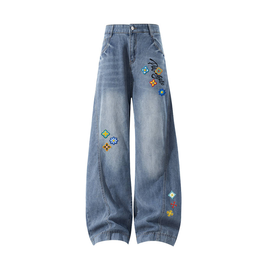 PAL ONGACO Jeans Unisex Blue Moderate Scimitar Pants