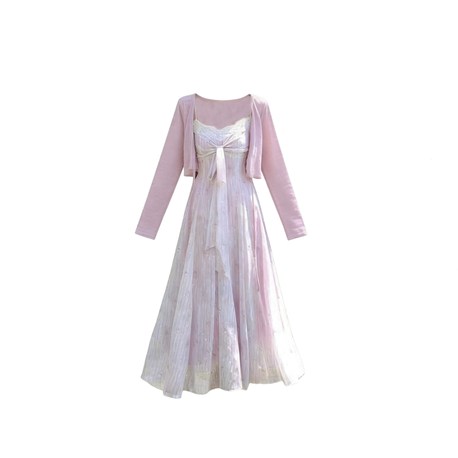 CPAURA Two Piece Skirt Sets Women's Boat Neck Moderate Long