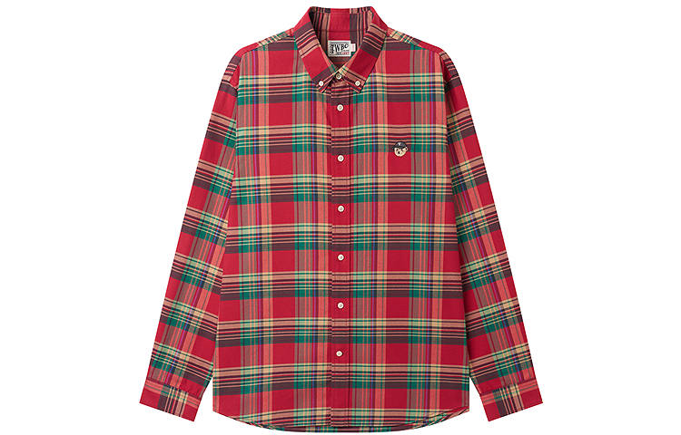 Teenie Weenie Men Shirts Unisex Red Lapel Moderate Shirt