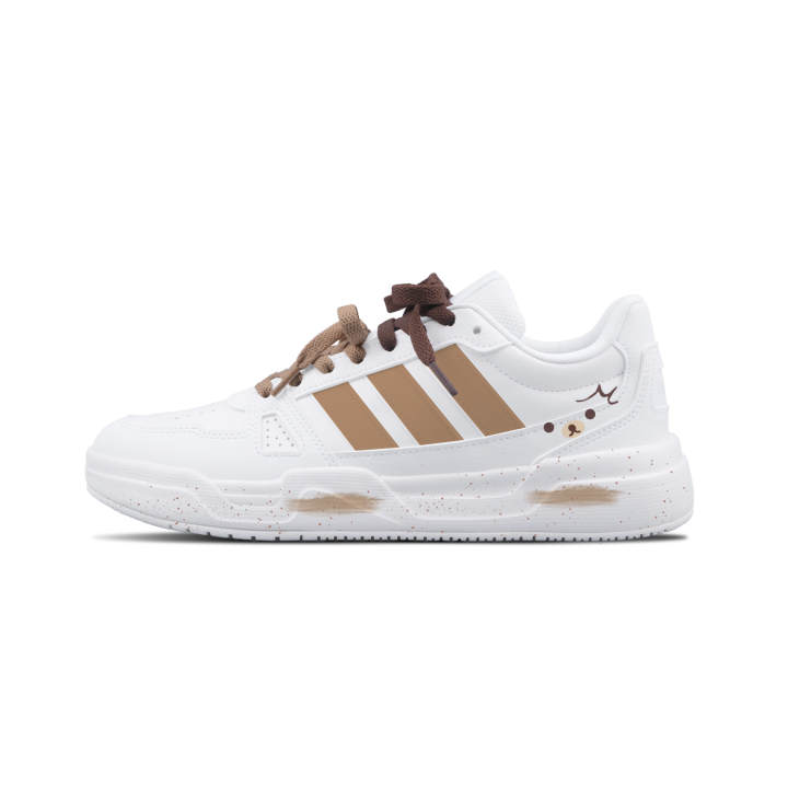 Adidas Adidas LITE BALLER PU Milk Coffee Double Strap Abrasion Resistant Lightweight Slip Resistant Low top Skateboard Shoes