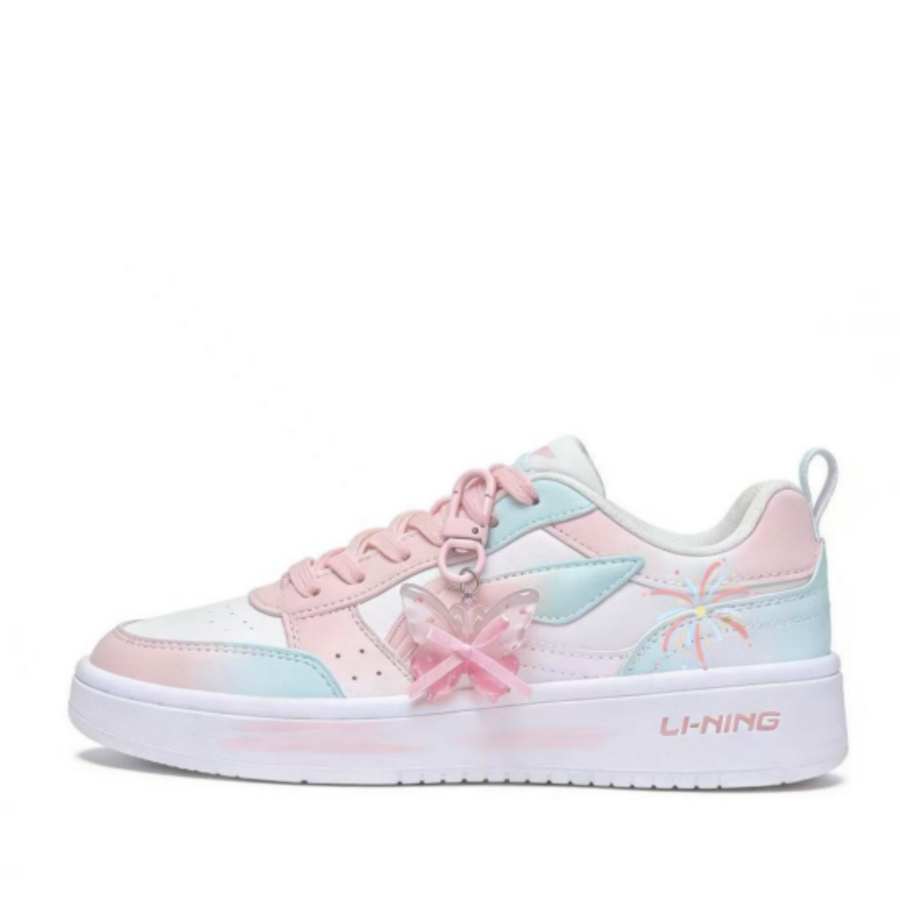 Li-Ning Li Ning Sycee Cloud Butterfly Dream, Hand Drawn Synthetic Leather Cushioning Abrasion Resistant Lightweight Low top