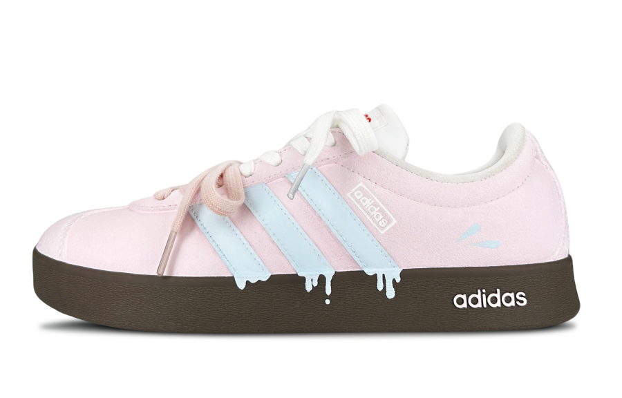 Adidas Neo VL Court 2.0 Spring Water Pear Blossom, Shimmery Cat Slip Resistant Cushioning Abrasion Resistant Low top