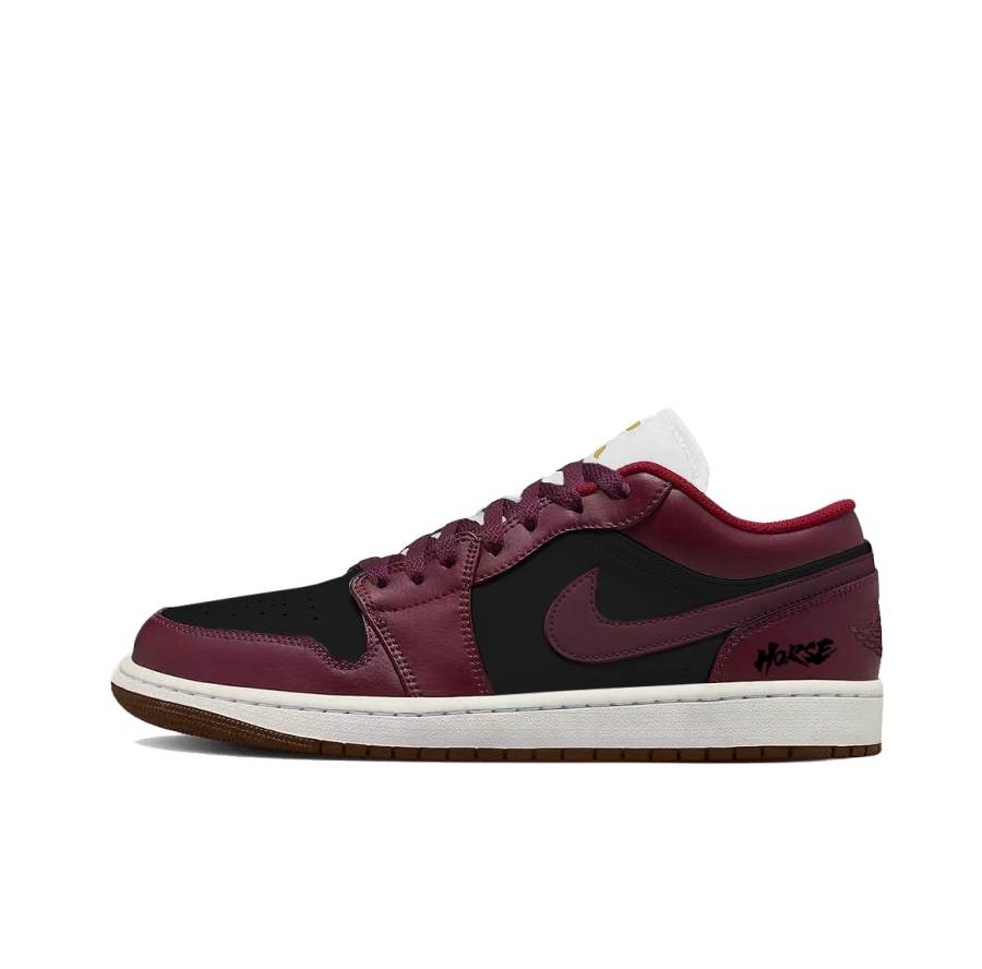 Jordan Jordan Air Jordan 1 Leather Children's Basketball Shoes Burgundy Teenagers