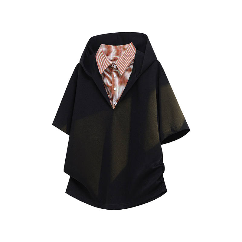 Sugarfunk T Shirts Men's Hooded Moderate Mock Two Piece
