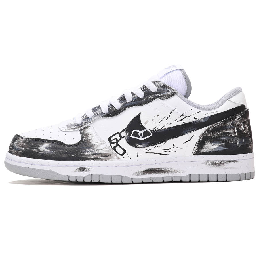 Nike Nike Big Abrasion Resistant Breathable Low top Skateboard Shoes Men's Black White