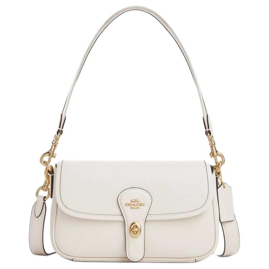 COACH Hadley Cow Leather Crossbody Bag, Shoulder Bag Medium Women's White