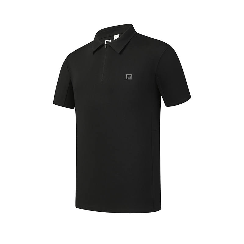 FILA Fitness Polo Shirts Men's Jet Black Polo Collar Moderate
