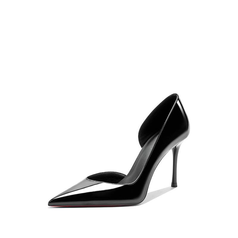 DUSHILIREN Patent Leather Slim Heel High Heels Women's