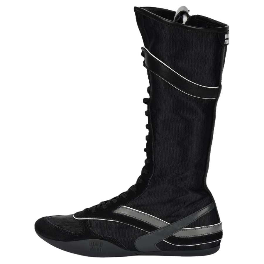 MIU MIU Gymnasium Knee high Boots Women's Black