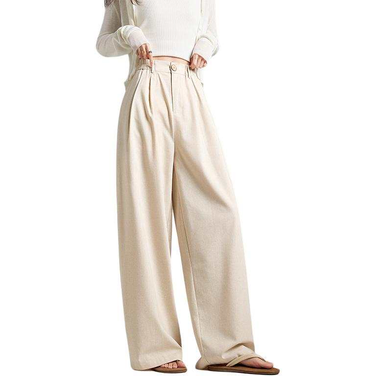 Tonlion Casual Pants Women's Moderate Wide Leg Pants