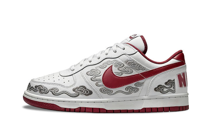 Nike Nike Big Cloud Embroidery Abrasion Resistant Lightweight Slip Resistant Low top Skateboard Shoes Unisex Red White