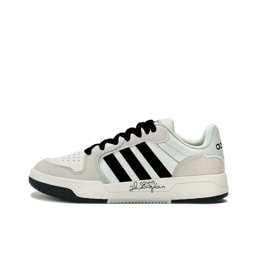 Adidas Adidas Gray Tone CP Synthetic Leather, Split Cow Leather Low top Skateboard Shoes Unisex Black/white/turquoise