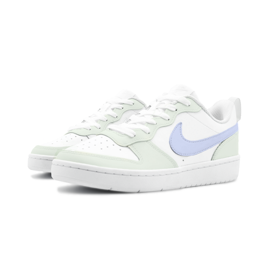 Nike Nike Court Borough 2 Cyan Dusty Purple Leather Cushioning Abrasion Resistant Slip Resistant Low top Skateboard Shoes