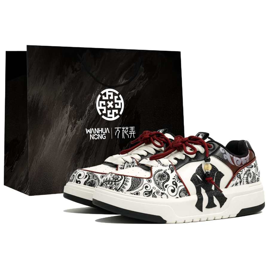 MLB Chunky Liner Wan Hua Nong, Yan, Shopping Bag Low top Skateboard Shoes Unisex Red White