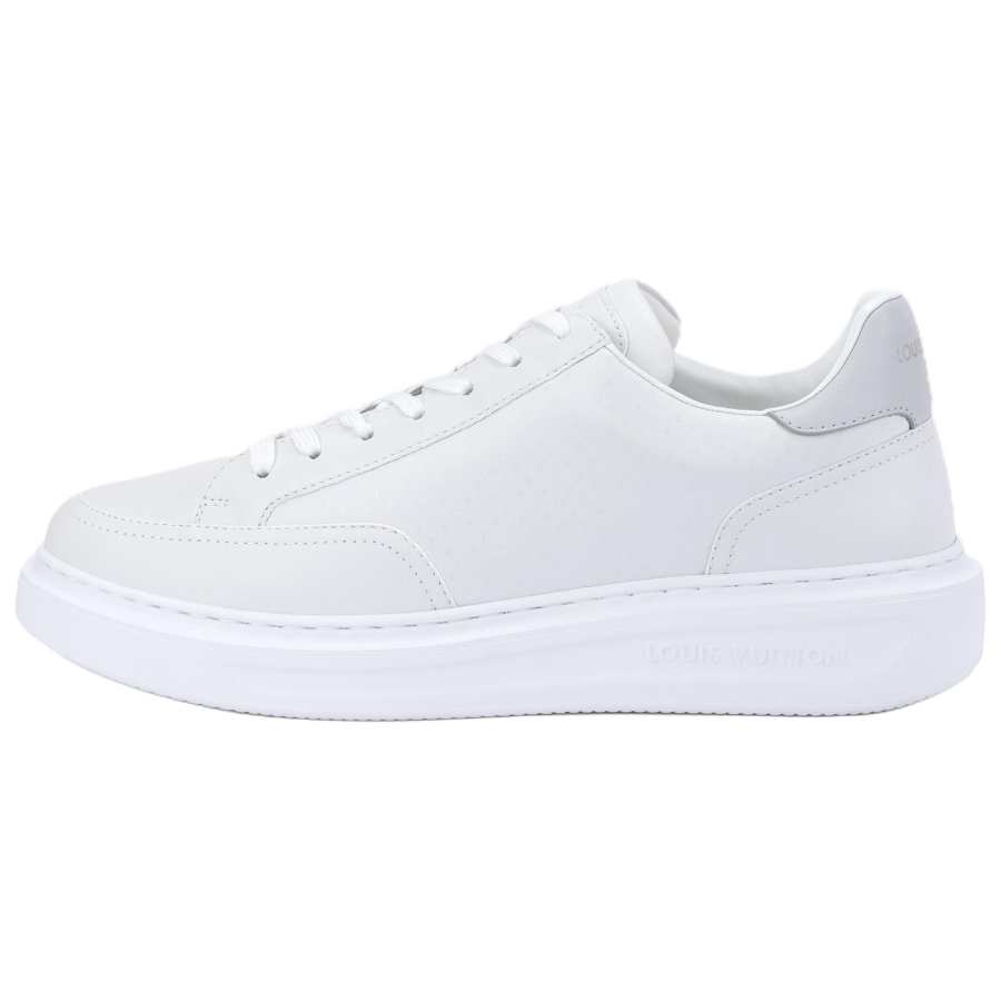 LOUIS VUITTON Beverly Hills Cow Leather Low top Skateboard Shoes Men's White