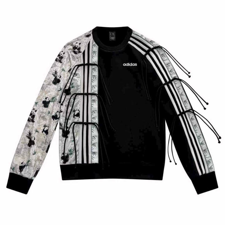 Adidas Adidas Sweatshirts Unisex Black White Crew Neck Moderate Regular