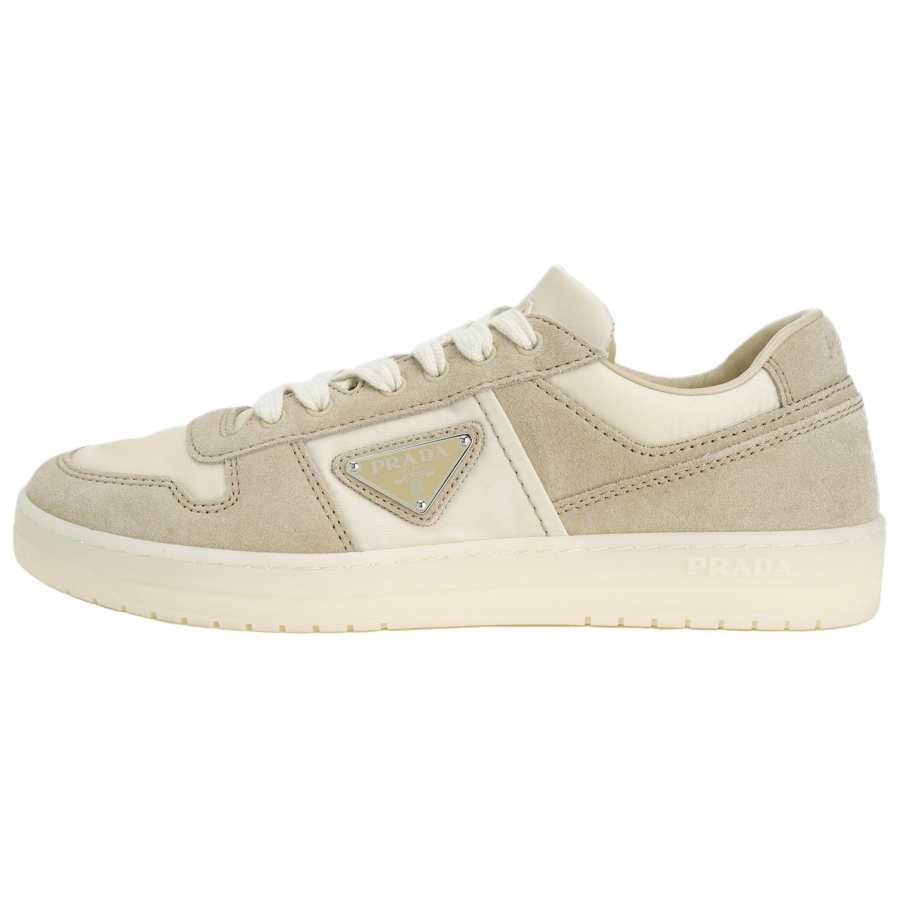 PRADA PRADA Downtown Leather Low top Skateboard Shoes Men's Beige